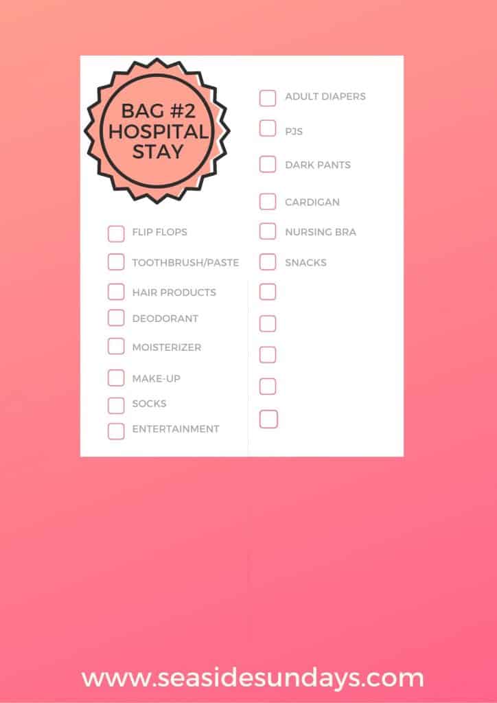 hospital bag checklist for after baby is born 
