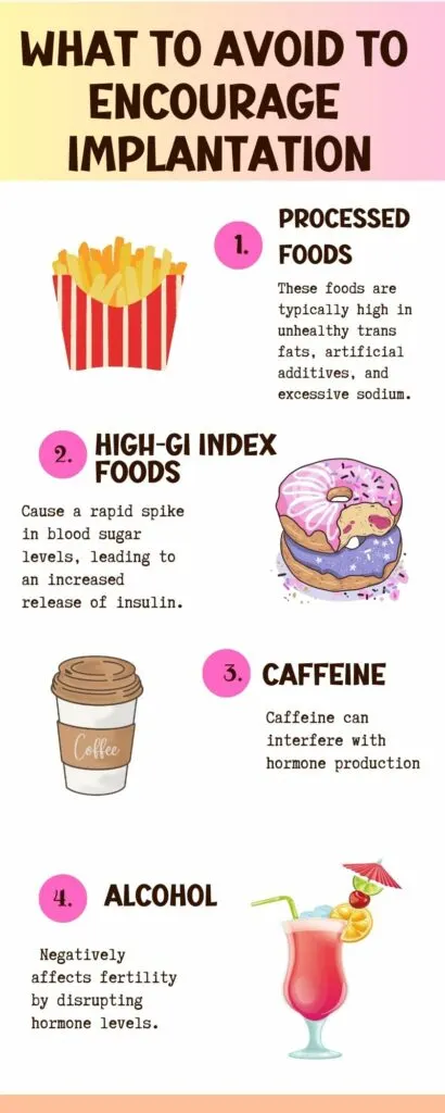 what to avoid during implantation