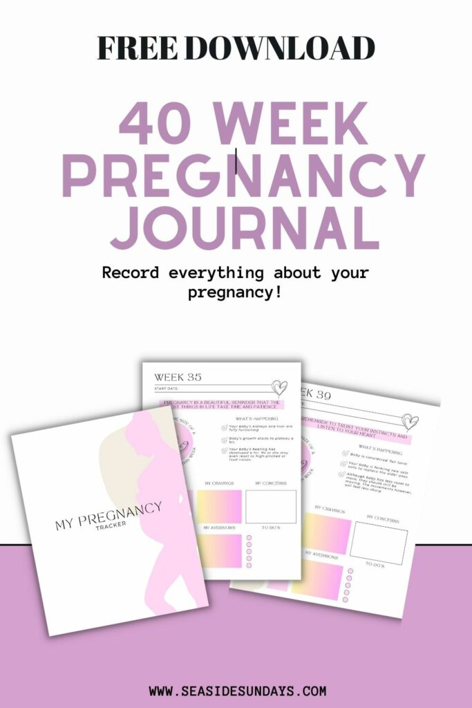 free printable pregnancy journal