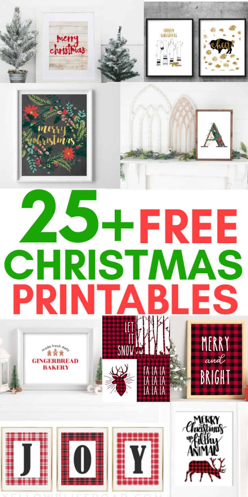 Free Printable Farmhouse Christmas Signs (Merry Christmas Sign Printables)