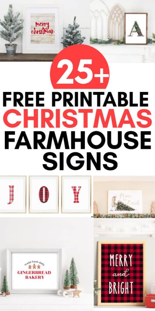 free printable christmas farmhouse signs