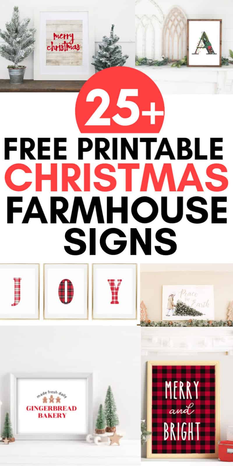 Free Printable Farmhouse Christmas Signs (Merry Christmas Sign Printables)