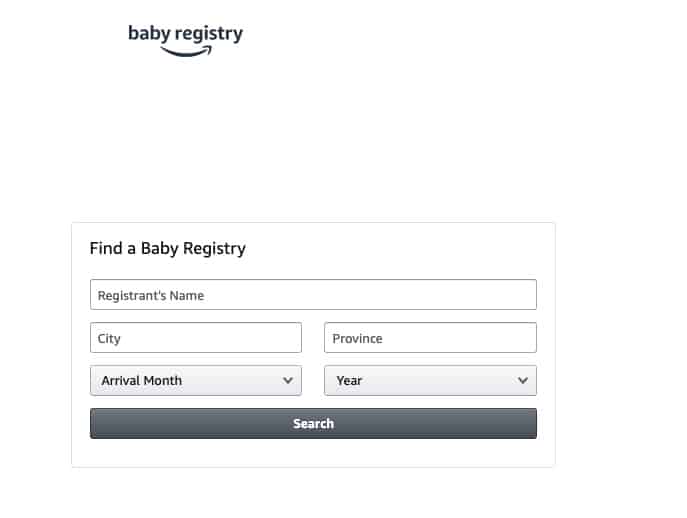 Amazon Baby Registry Canada