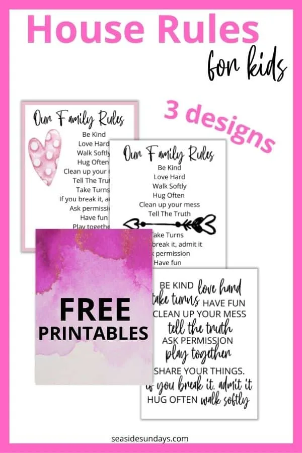free printable our family rules 