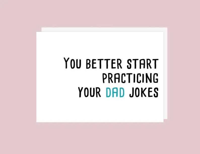 dad jokes pregnancy announcement card