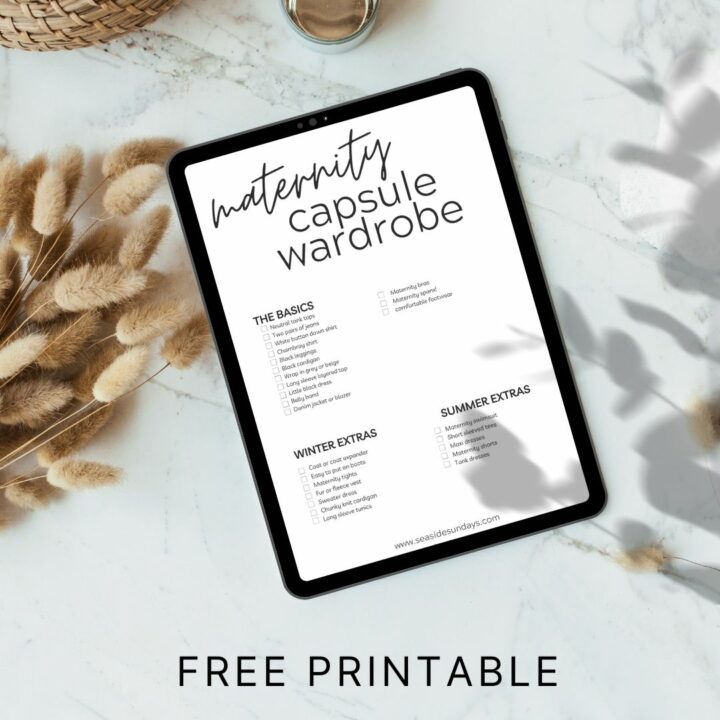 free printable maternity capsule wardrobe