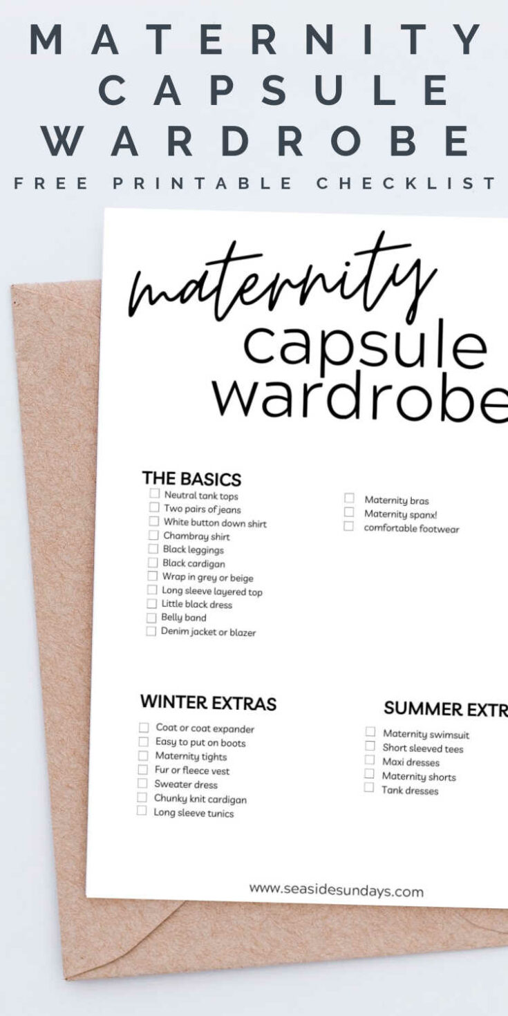 free printable maternity capsule wardrobe checklist