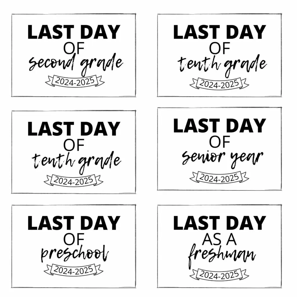 Last Day of School Free Printables