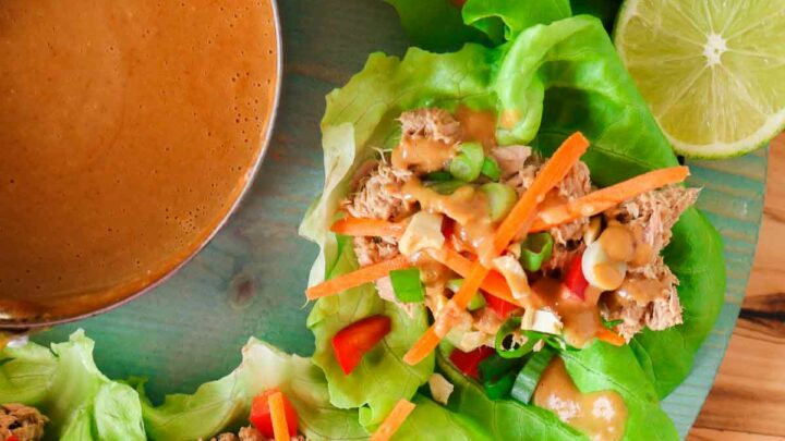 Image for Tuna Lettuce Wraps with Peanut Sauce 
