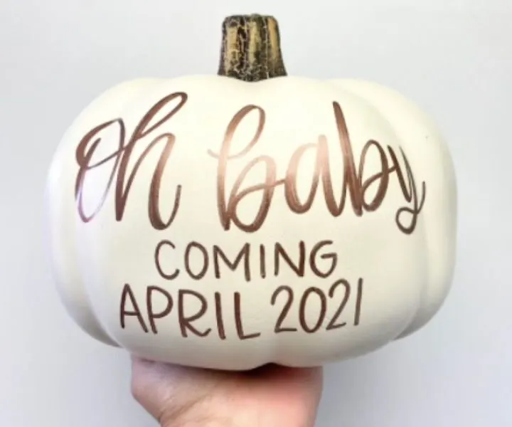 Pumpkin pregnancy announcement