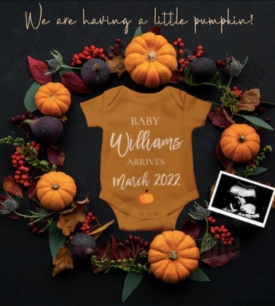 editable fall pregnancy announcement