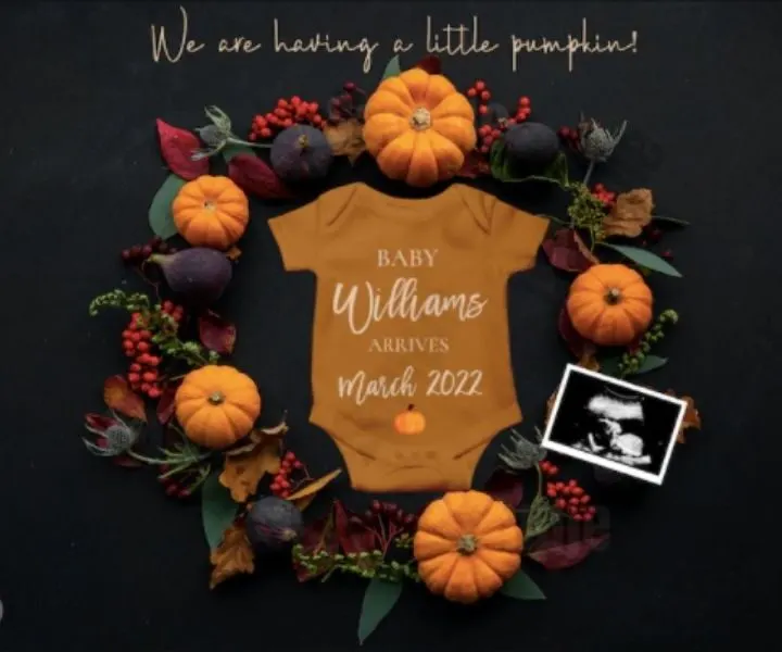 editable fall pregnancy announcement