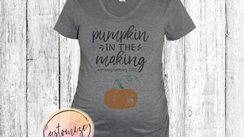 Image for Custom Pumpkin In The Making Maternity Shirt Fall Pregnancy 
