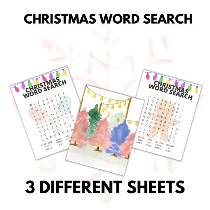 Christmas word search printable