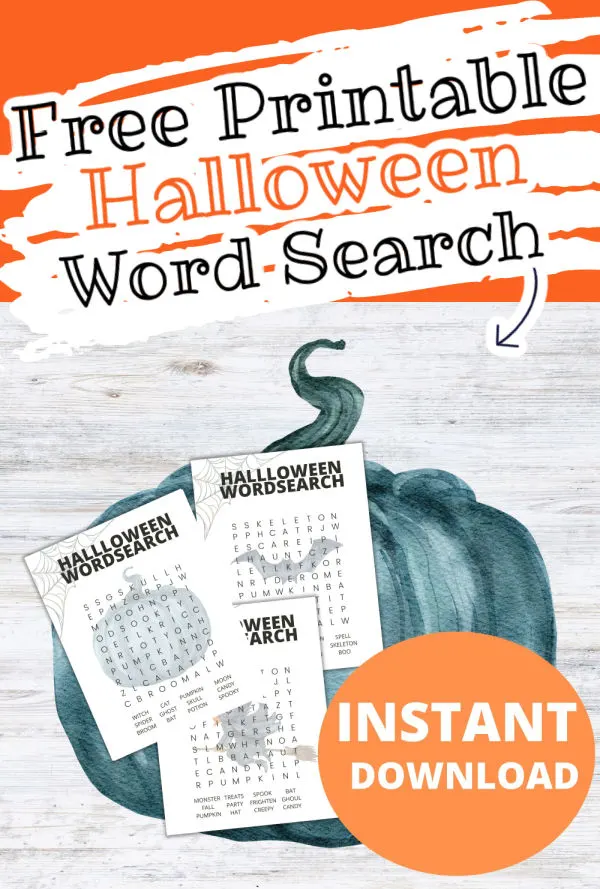 Free printable Halloween Word Search
