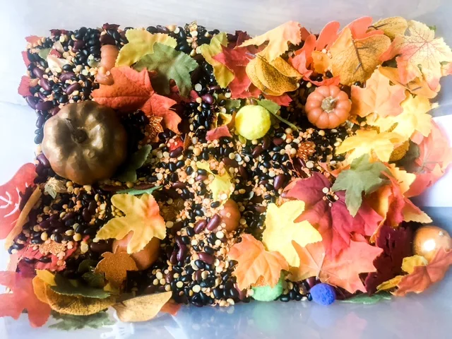 fall sensory bin