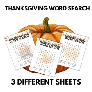free printable Thanksgiving word search
