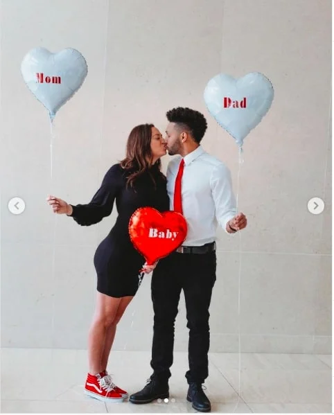 balloon pregnancy announcement for Valentine's day
