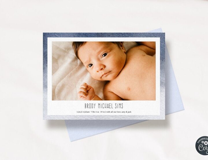 birth announcement editable card