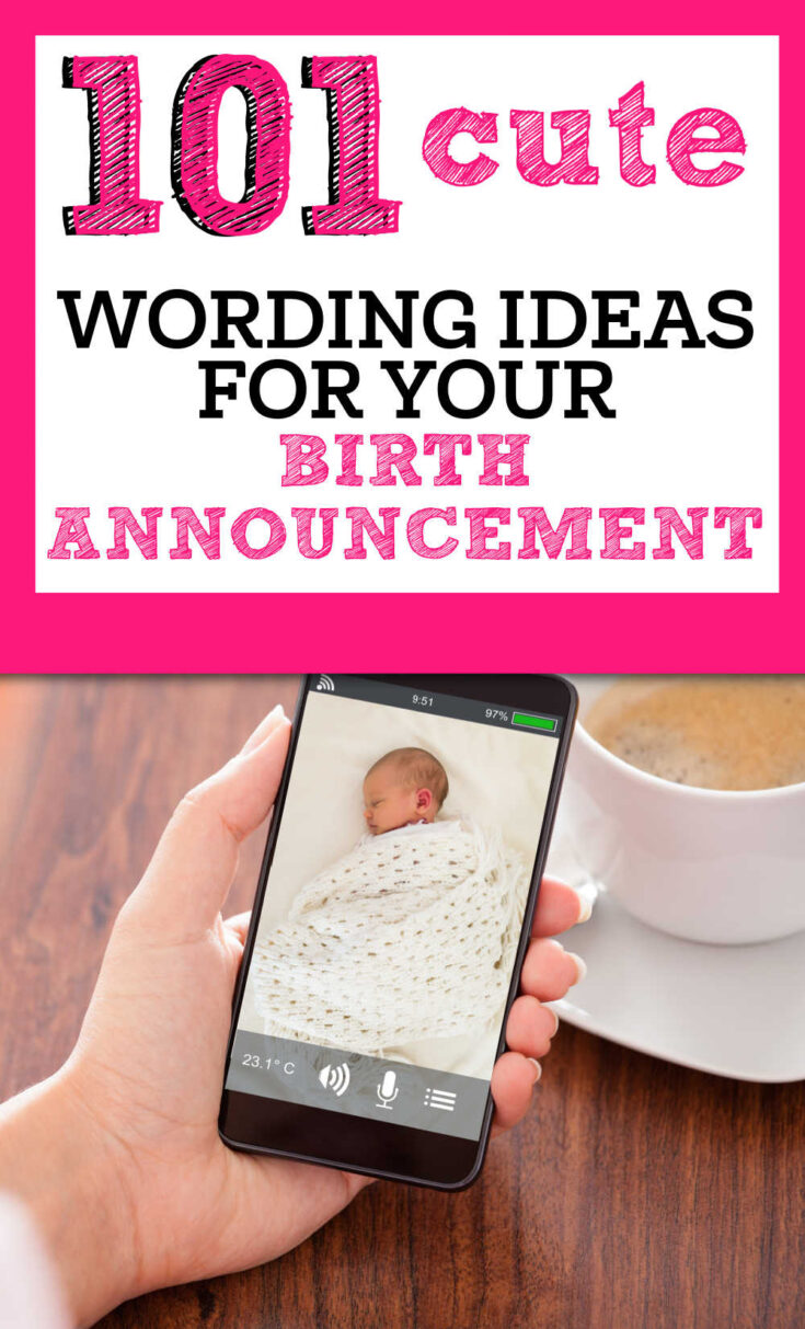 Birth announcement text message wording ideas