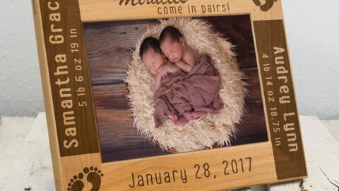 Image for  Twin Birth Announcement Picture Frame 