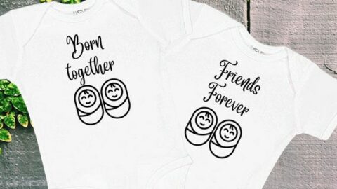 Image for Born Together Friends Forever Twin Onesies 