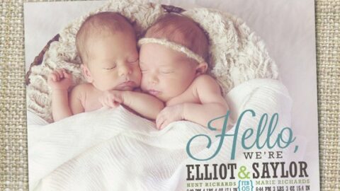 Image for Twins Birth Announcement Photo Card