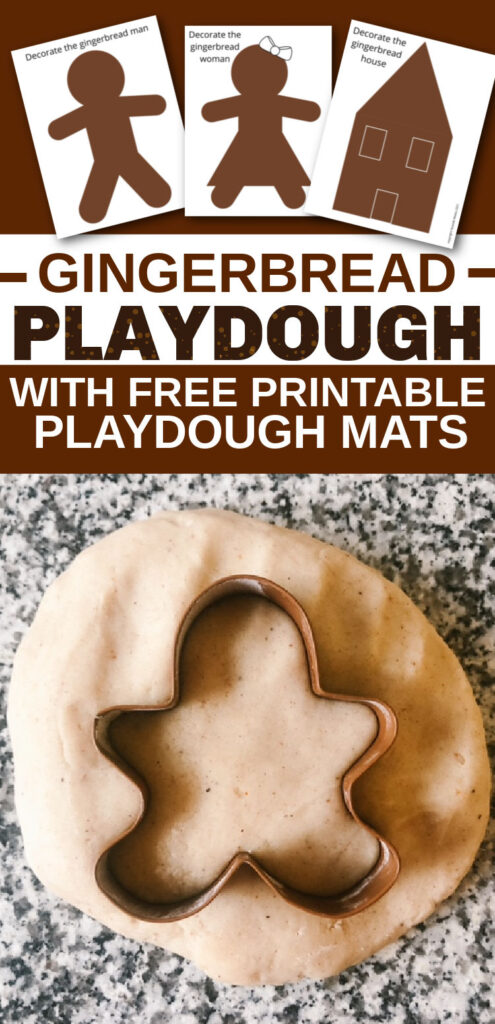 homemade gingerbread playdough recipe with free printable playdough mats