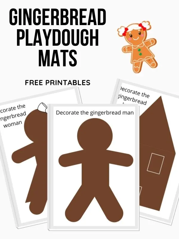 free printable gingerbread man playdough mats
