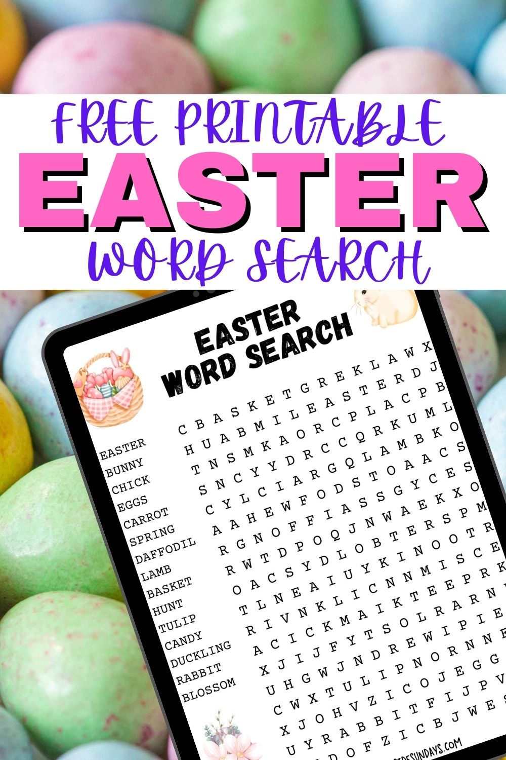 Free Easter Word Search Printable