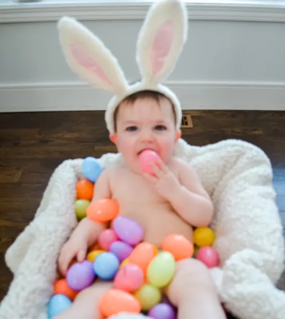 Baby's Easter egg hunt