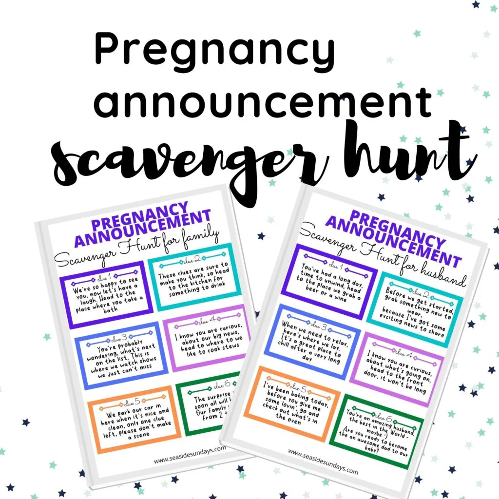 pregnancy announcement scavenger hunt
