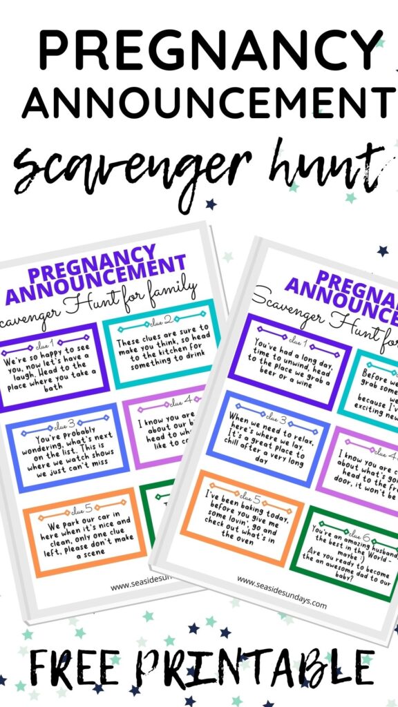 Pregnancy Scavenger Hunt Free Printables