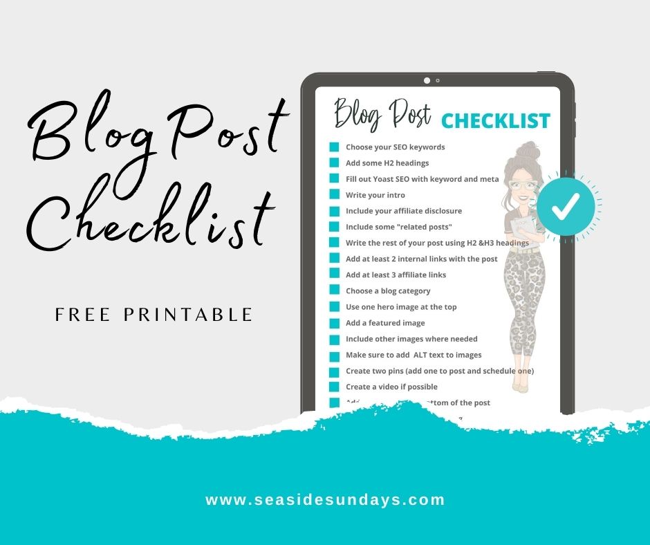 Blog post checklist