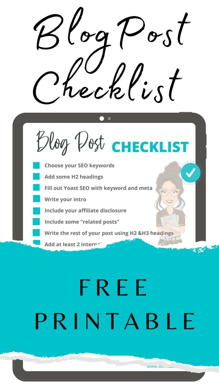 Free printable blog post checklist