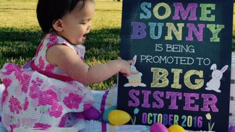 Image for Sibling Easter Pregnancy Announcement