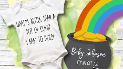 Image for St. Patrick's Day Pot of Gold Pregnancy Announcement 