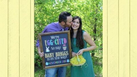 Image for Easter Pregnancy Announcement Chalkboard Printable