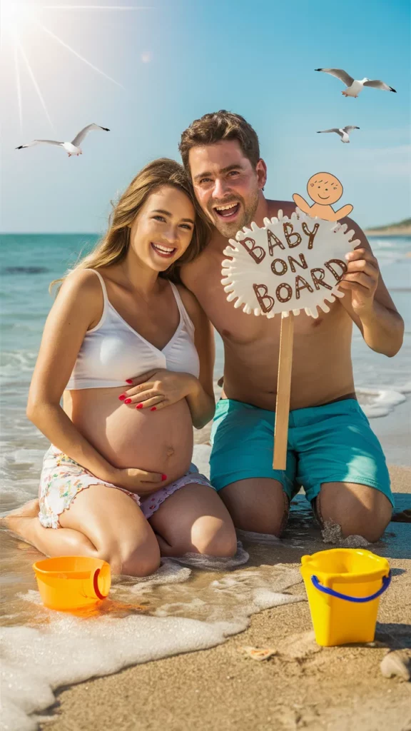 beach pregnancy announcement