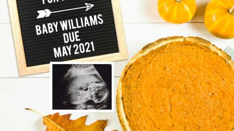 letter board pregnancy announcement for fall