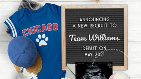 letter board pregnancy announcement sports team