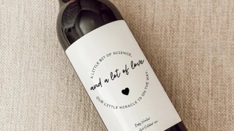 wine lable pregnancy announcement