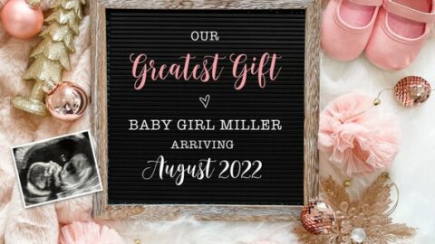 letter board pregnancy announcement