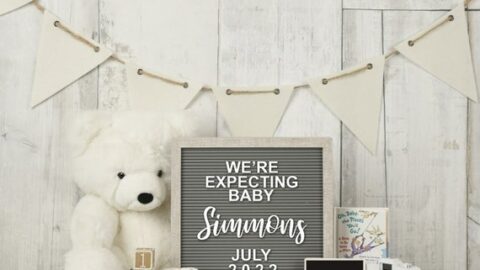simple letter board pregnancy announcement