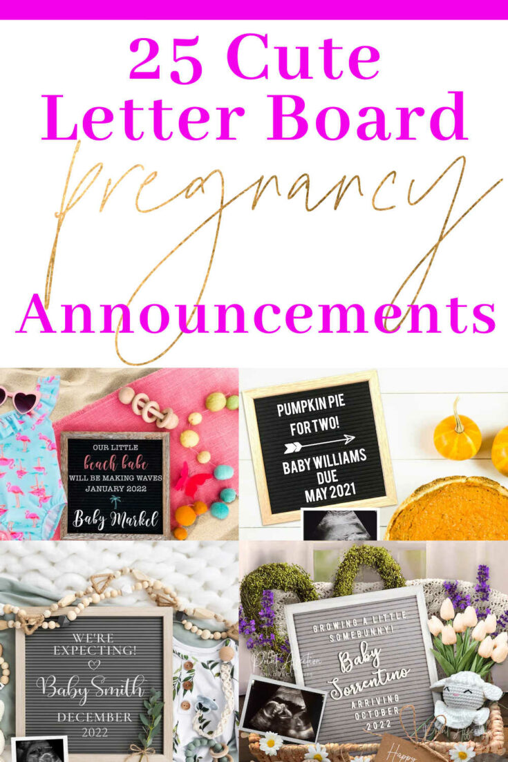 Letter board pregnancy announcements