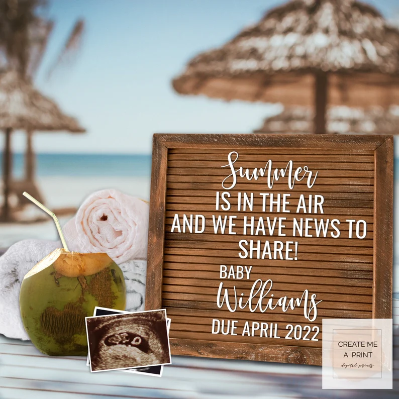 Beach pregnancy announcement