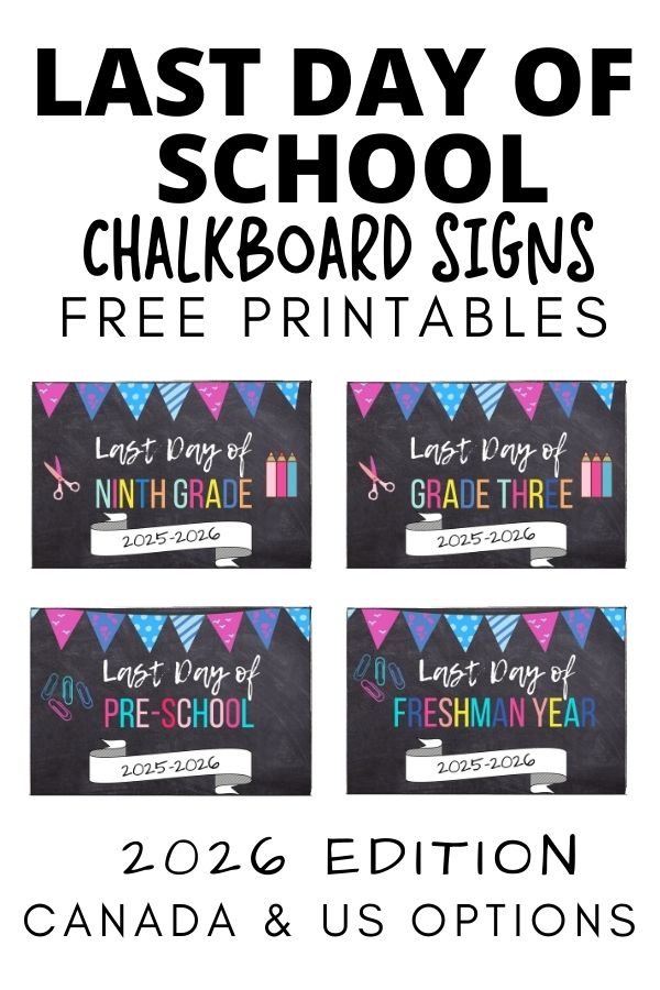 last day of school free printables