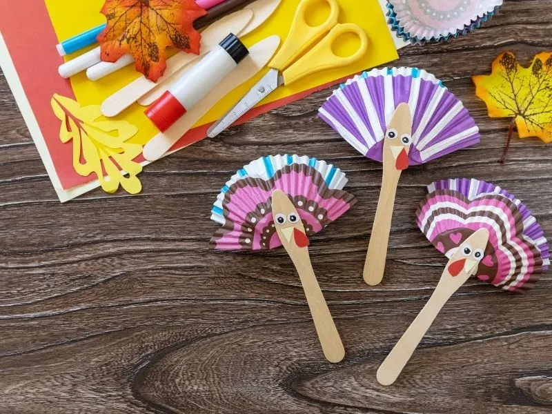 Turkey Popsicle puppets