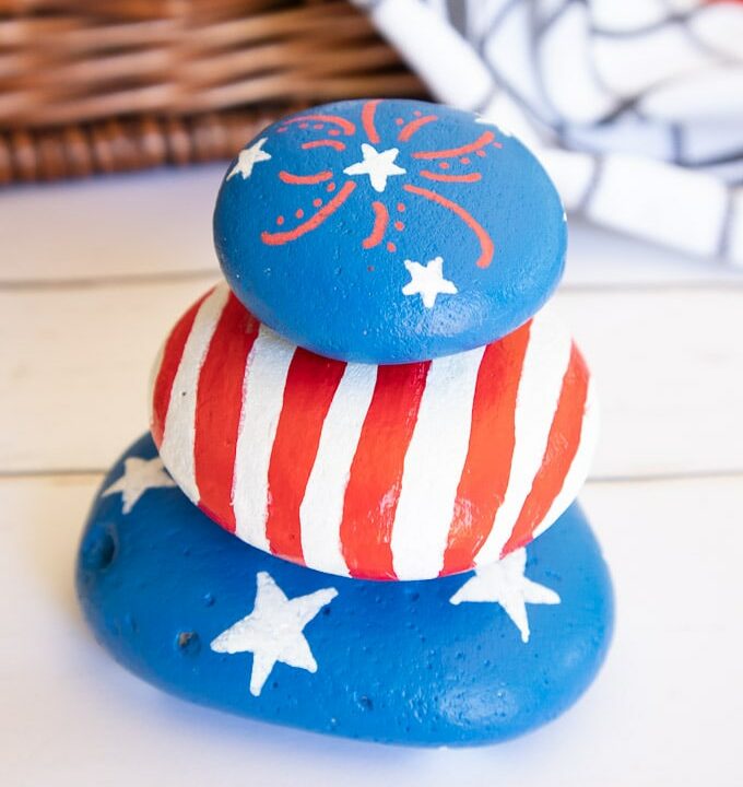 patriotic painted rocks