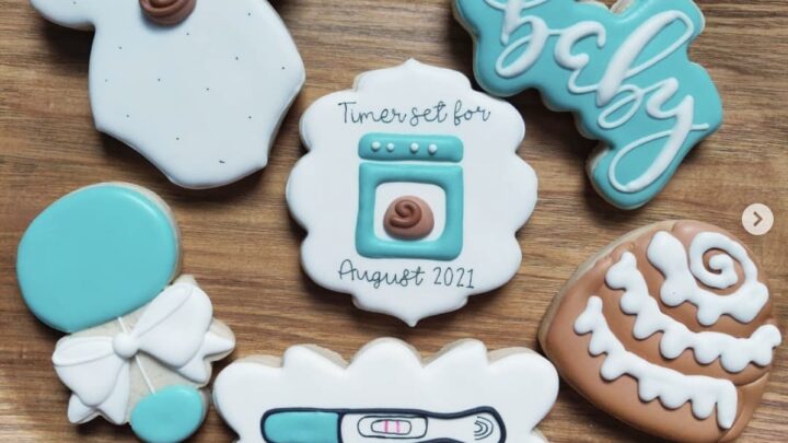 Baby boy cookie pregnancy announcement